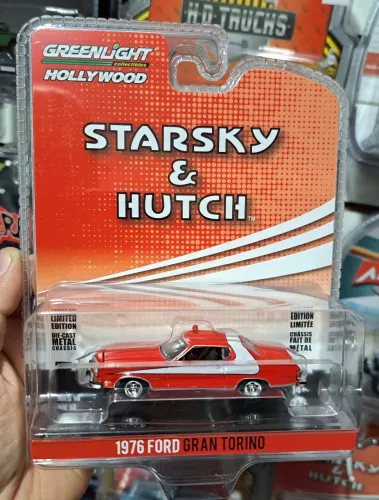 1:64 Miniatura 1976 Ford Gran Torino Starsky & Hutch Greenlight 8 Cm Novo e Lacrado