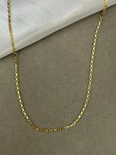 Corrente Tijolinho Banhada a ouro 18k