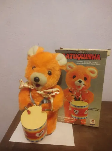 Brinquedo Antigo Urso Batuquinha anos 80