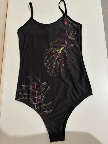 Maiô feminino estampado preto P seminovo