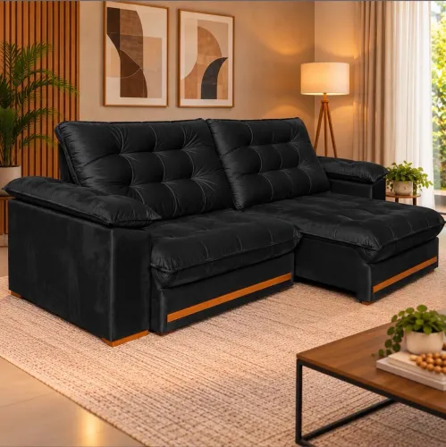 Sofá Retrátil e Reclinável Noiré 250 cm