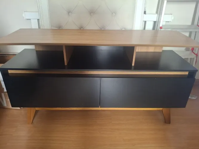Rack Para Sala Estar Vivare Wood 1.36 Com 2 Portas Tv Até 55