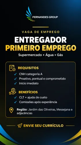 Entregador de Gás (Primeiro Emprego)