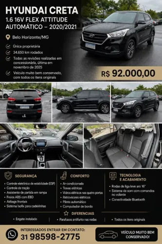 Hyundai Creta Attitude 1.6 16V Flex Aut. 2021