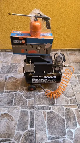 compressor schulz 25 litros com pistola de pintura