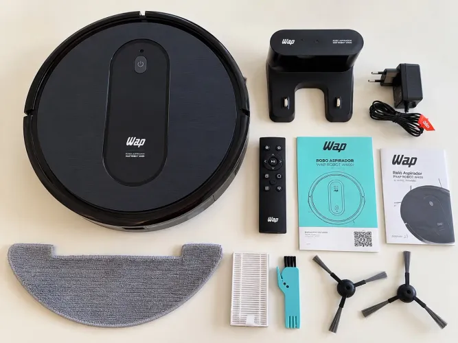 Robô Aspirador WAP Robot W400 Completo + Base, Controle e Acessórios