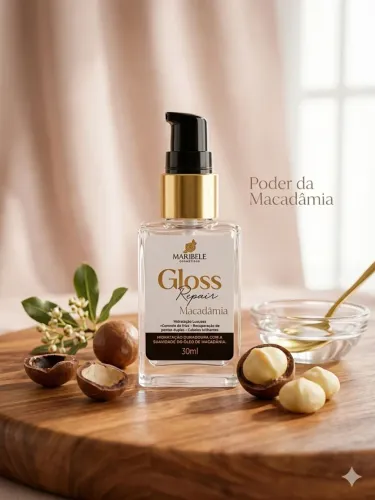 Óleo Capilar Gloss Repair Macadâmia 30ml | Controle de Frizz