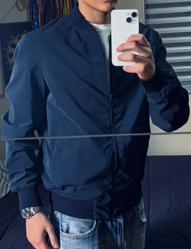 Jaqueta bomber zara azul