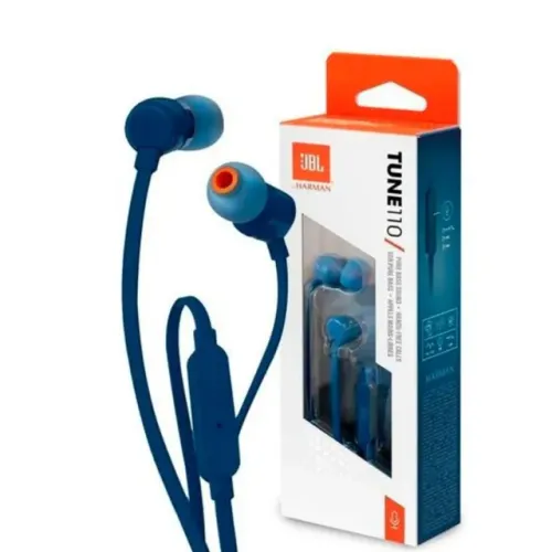 FONE DE OUVIDO INTRA AURICULAR TUNE 110 AZUL CONECTOR 3,5MM P3 - JBL