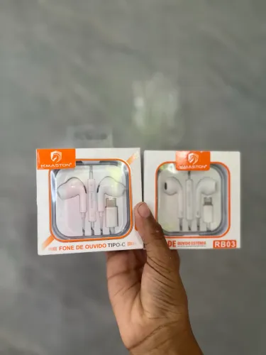 Fone de ouvido com fio iPhone e tipo C