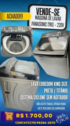 Máquina de Lavar 17kg Ciclone Panasonic Titanium