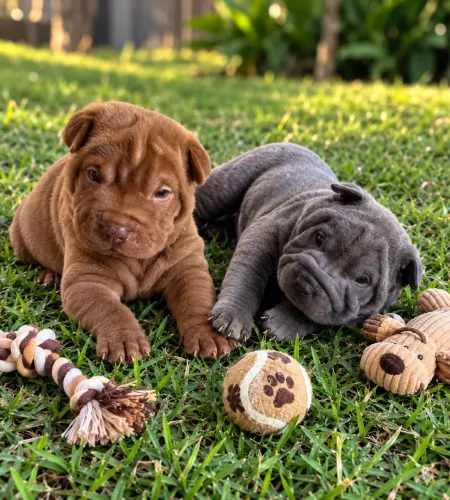 Shar pei machos e fêmeas