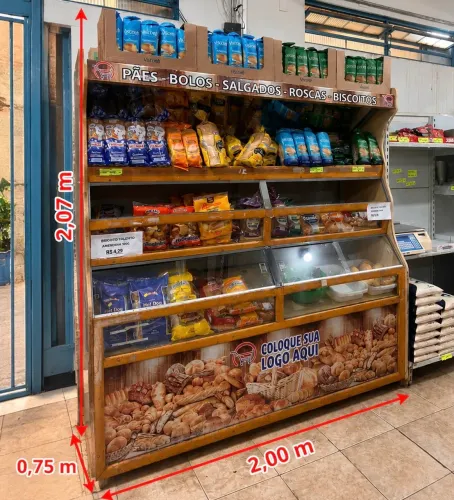 Oportunidade!!! MÓVEL EXPOSITOR PARA PADARIA / MERCEARIA - USADO ?
