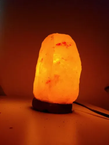 Luminária de Sal Rosa do Himalaia Natural Abajur