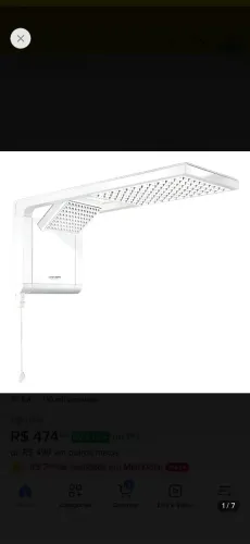 Chuveiro Acqua Ultra 6800 branco Lorenzetti