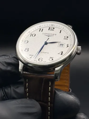 Relógio Longines Couro - Branco Texturizado - Automático- 41mm - Top Prem AAA+