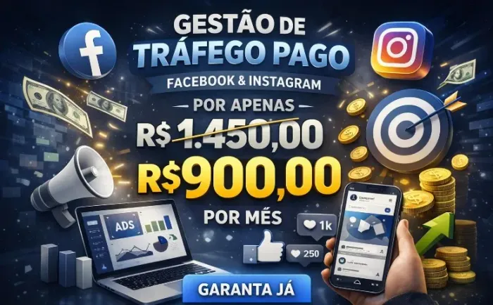Gestão de tráfego pago Facebook e Instagram 