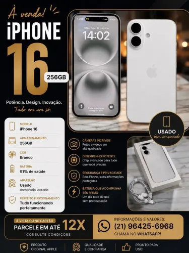 iPhone 16 256 - BRANCO