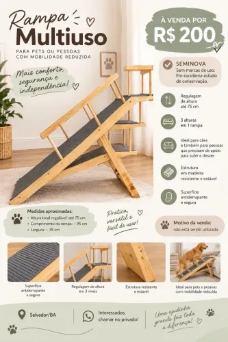Rampa pet animais de medio e grande porte sofa e cama 