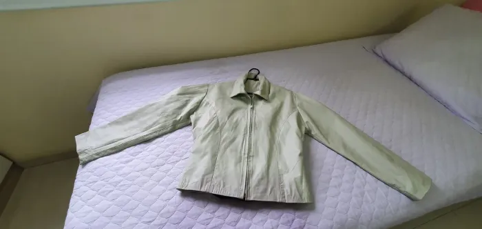 Jaqueta de Couro Branco Gelo Jack Búfalo