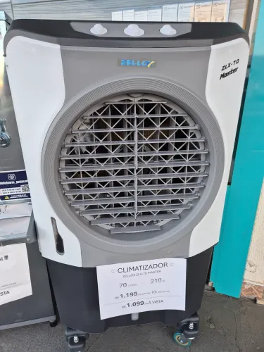 Climatizadores Residenciais Zellox 70 Alta Vazão Com Rodas e 3 Velocidades