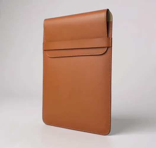 Case de couro para notebook de até 15,6 polega