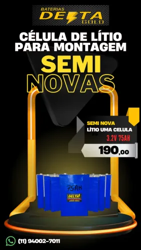 BATERIA DE LÍTIO !CÉLULA! 75AH !SEMI-NOVA!