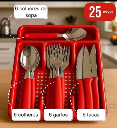 kit talheres 25 peças. 