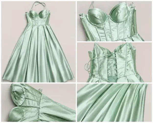Vestido espartilho verde menta