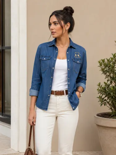 Camisa JEANS feminina La Martina original- TM /M
