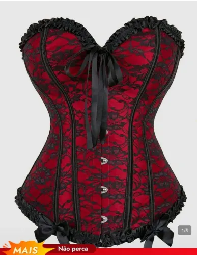 Corset/Espartilho vermelho com preto novo
