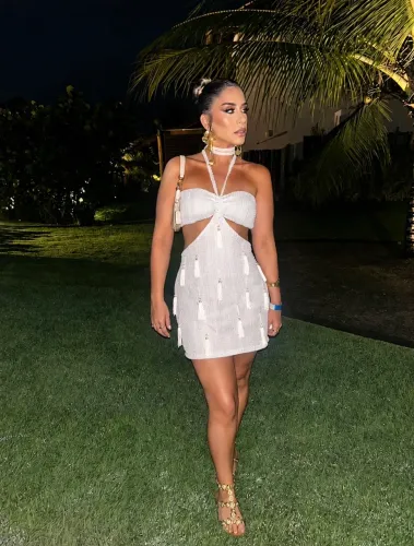 vestido para festas off white
