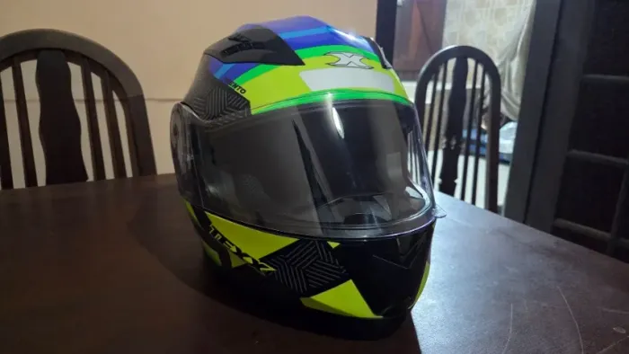 Capacete Texx Fechado Strike Trento Amarelo Verde Brilho Tamanho 62