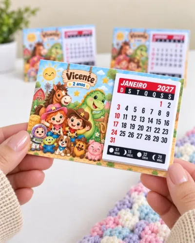 Mini Calendário de Mesa Personalizado Lembrancinhas Mimos