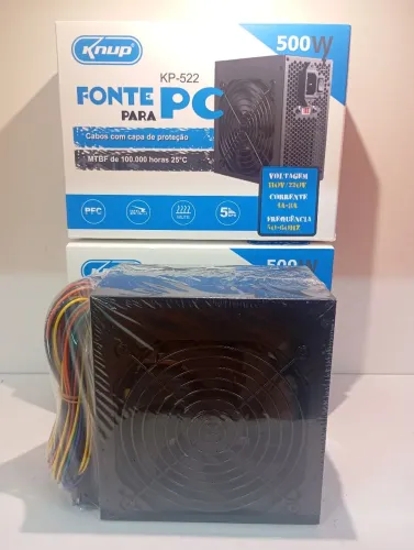 Fonte para PC Knup KP-522 500W Bivolt Nova na Caixa