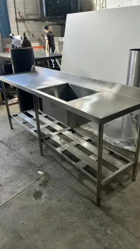 Pia Inox 1,10m Cuba Reforçada Restaurante Comercial