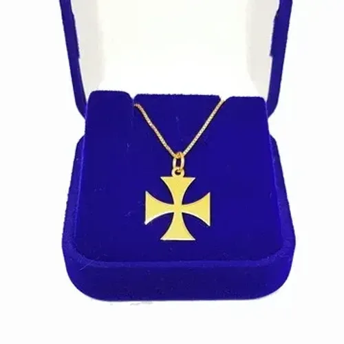 Pingente Vasco da Gama Rio de Janeiro Ouro 18 Kilates Peso 1.30 Gramas 14 mm  