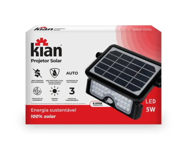 Refletor led 100% solar kian IP65