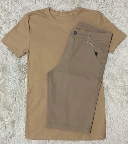 Kit Camisa Canelada e Bermuda Sarja