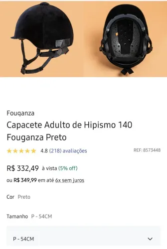 Capacete de hipismo