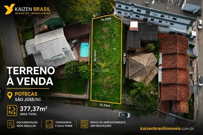 Terreno de 377m² no Loteamento Maria Honorata - Potecas, São José/SC