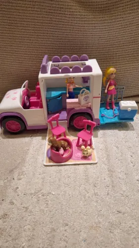 Brinquedo Polly Pocket Hospital Móvel dos Bichinhos (Van Veterinária) + Acessórios