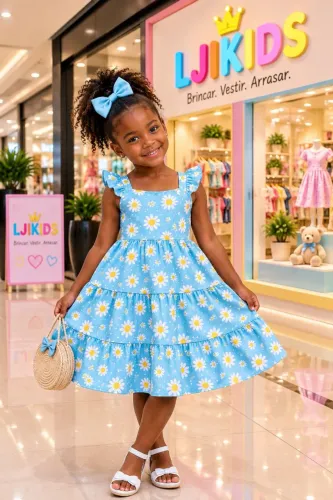Vestidos flores azul