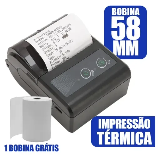Mini Impressora Portátil Bluetooth 58mm Android Ios Premium