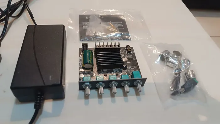 Amplificador de áudio MT21 com Bluetooth e fonte de 12V 5a