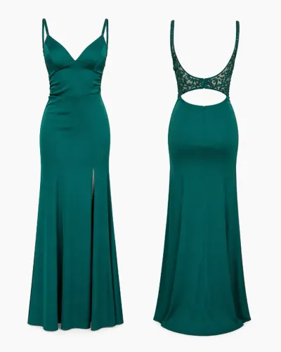 Vestido de festa Dolps verde escuro tamanho 40 - usado uma vez