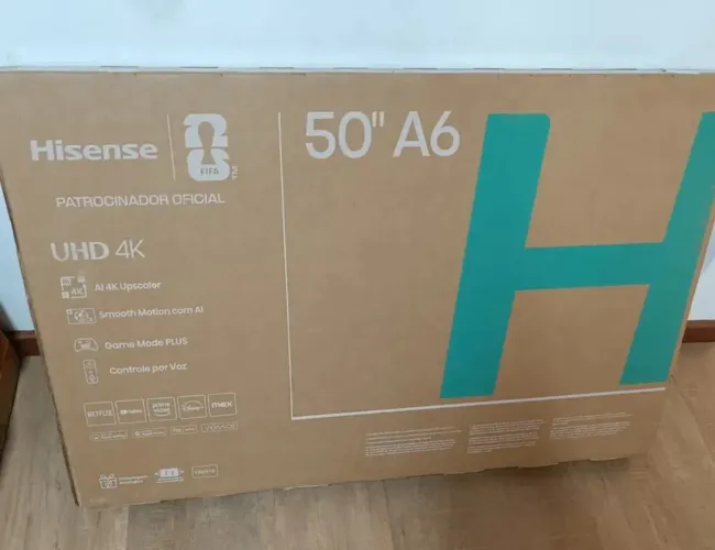 TV Hisense 4K 50" Polegadas 50A6NV HDR10, HLG, Dolby Gaming, DTS Virtual X, Alexa