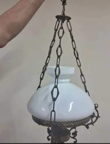 Lustre luminária antiga belíssima peça