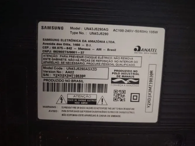 TV Samsung 43? com defeito no display