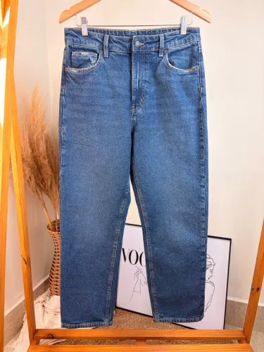 Calça jeans Mom azul h&m 40